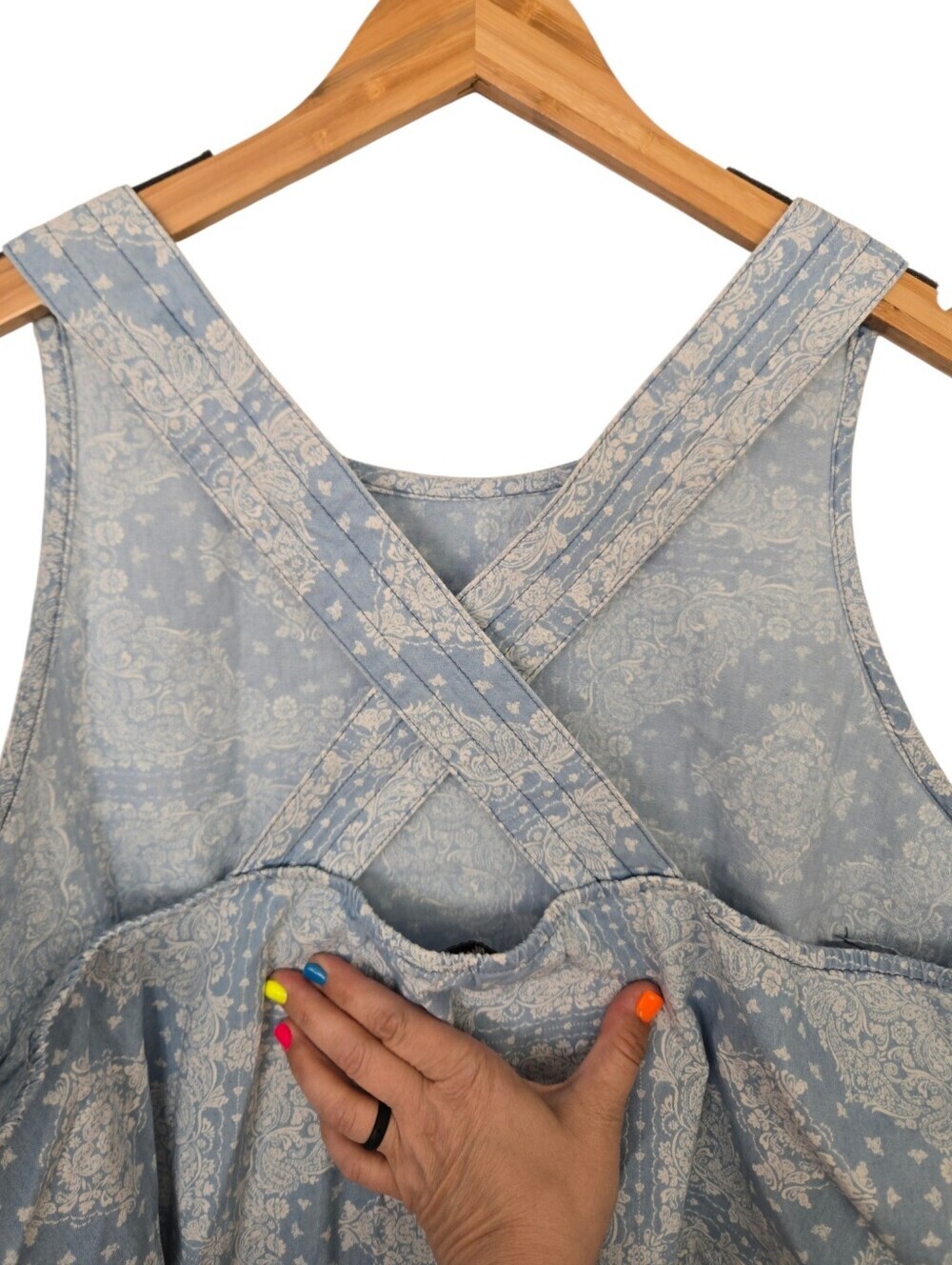 🌾🤠 Wrangler Retro Plus Size Paisley Tank Top XXL Western Boho Festival Cottage - Picture 5 of 7